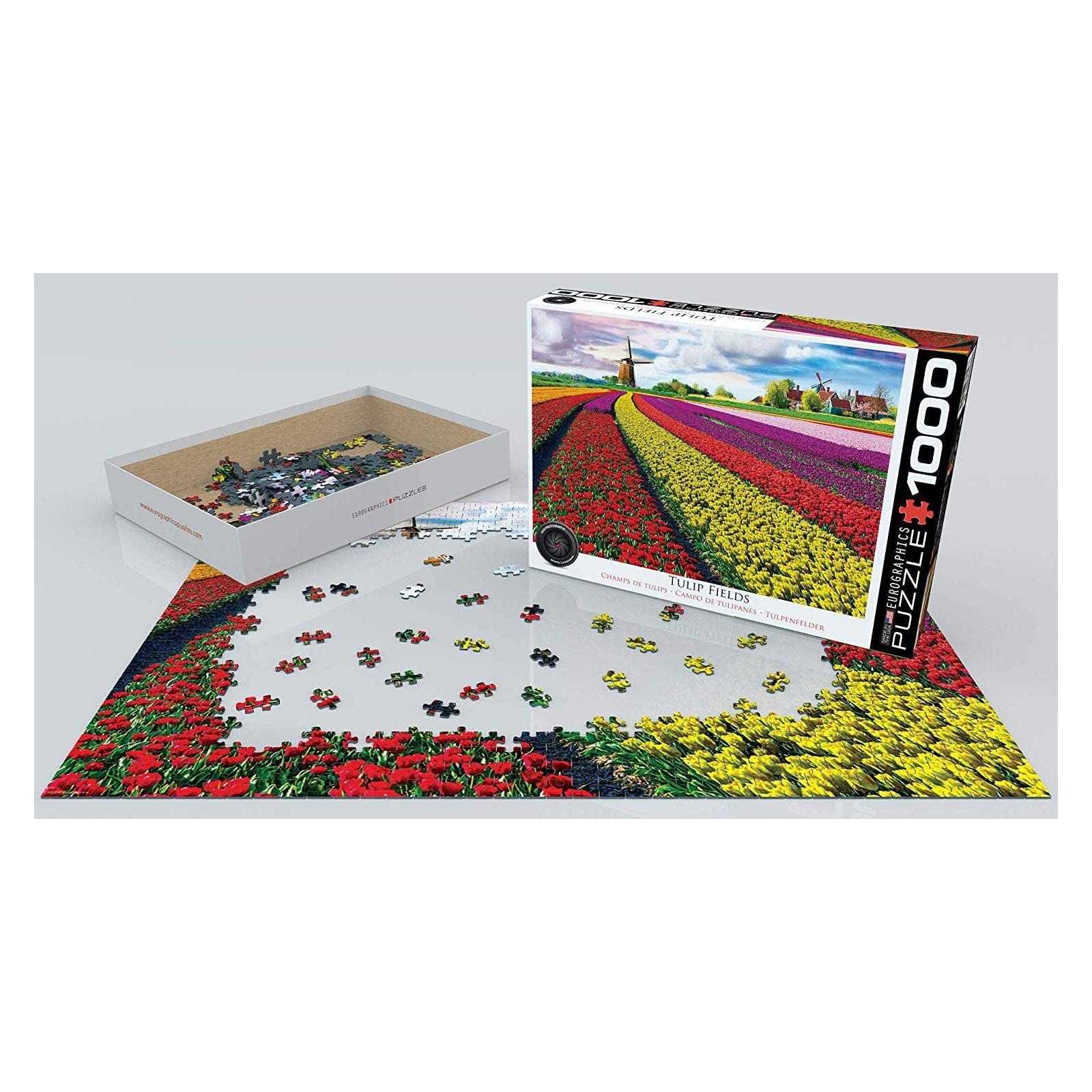 Пазл Eurographics Поле тюльпанов в Нидерландах 1000 элементов (6000-5326) изображение 3