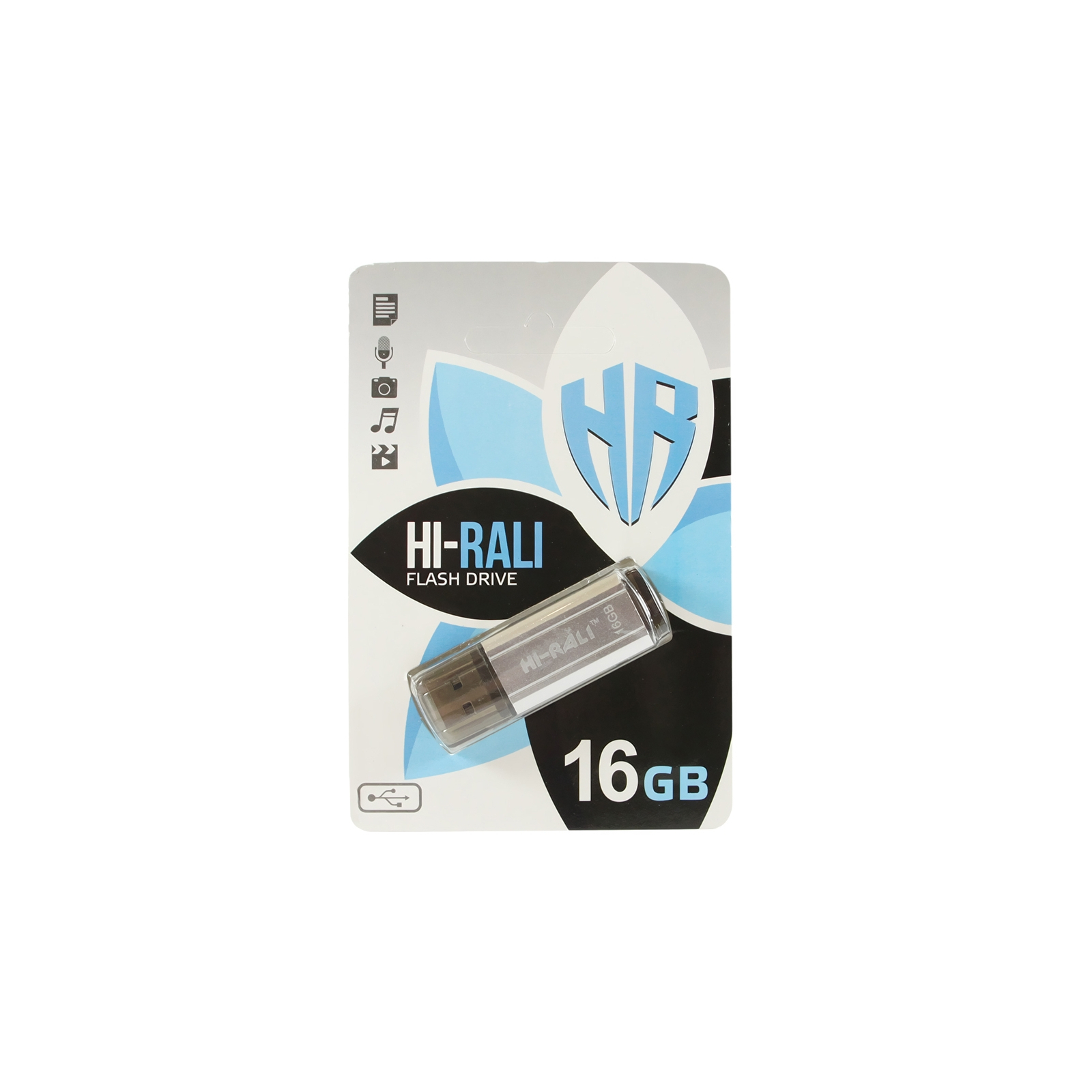 USB флеш накопитель Hi-Rali 16GB Stark Series Silver USB 2.0 (HI-16GBSTSL)