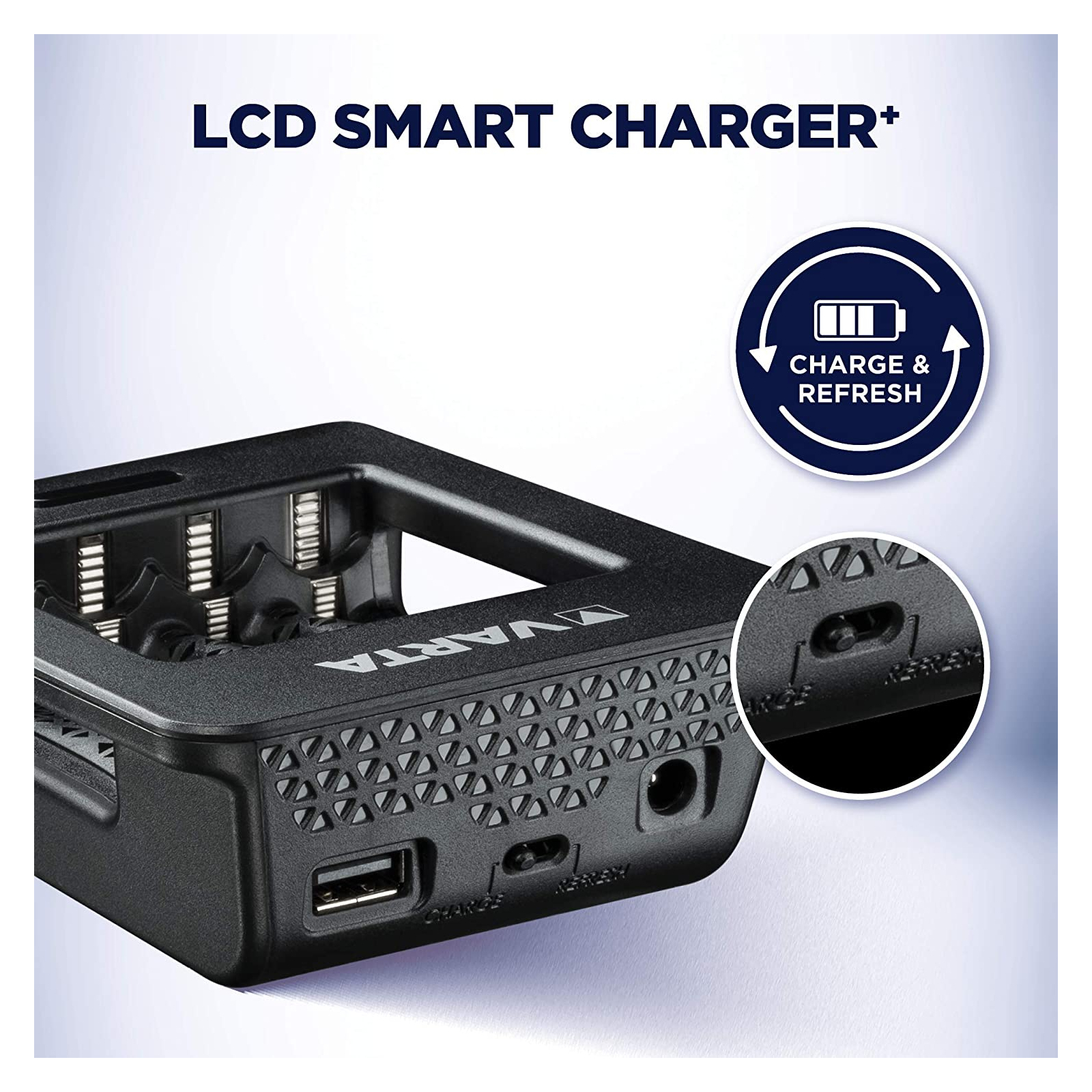 Зарядное устройство для аккумуляторов Varta LCD Smart Plus CHARGER +4*AA 2100 mAh (57684101441) изображение 6