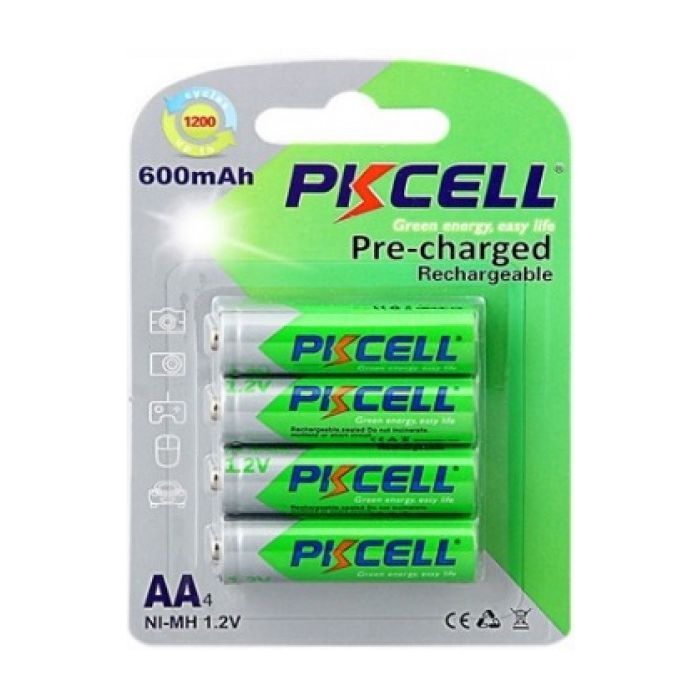 Аккумулятор PkCell AA R6 NiMH 600mAh * 4 (PC/AA600-4BA)