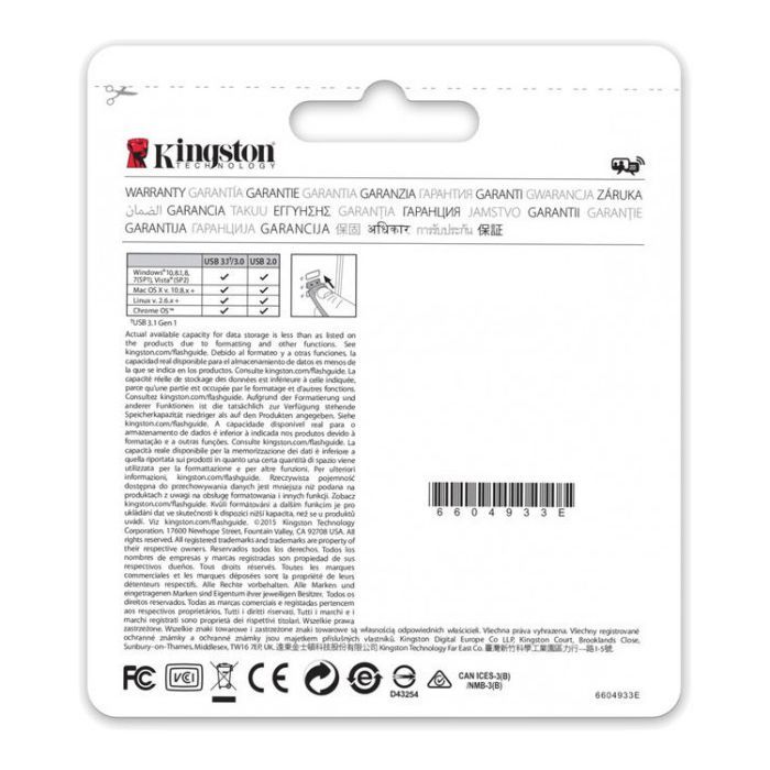 USB флеш накопитель Kingston 2x64GB DataTraveler 100 G3 USB 3.0 (DT100G3/64GB-2P) изображение 6