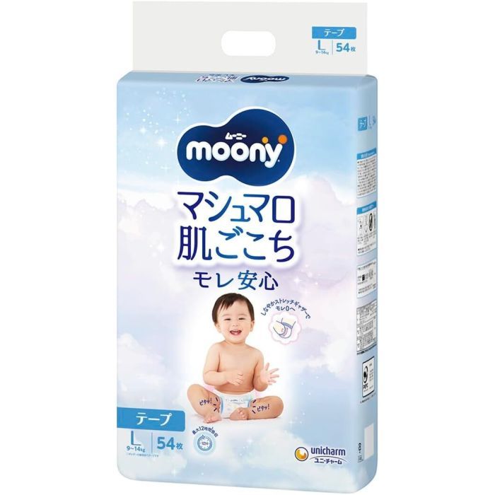 Подгузники Moony L (9-14 кг) 54 шт (4903111244911)