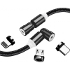 Дата кабель USB 2.0 AM to Lightning + Micro 5P + Type-C 1.0m Magnetic Ro ColorWay (CW-CBUU037-BK) зображення 2