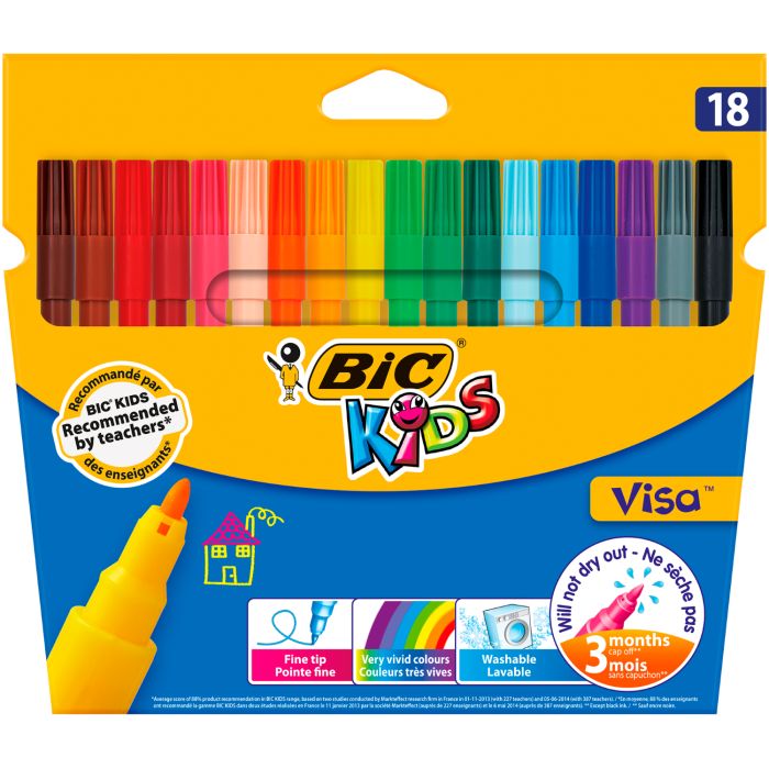 Фломастеры Bic Kids Visa 880, 18 цветов (bc888681)