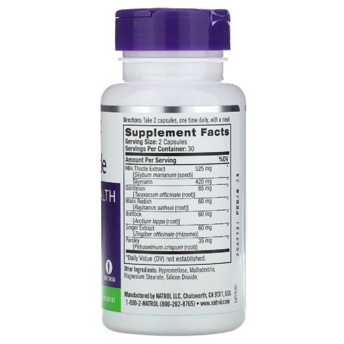 Трави Natrol Розторопша, Milk Thistle, 60 капсул (NTL-05238) зображення 2