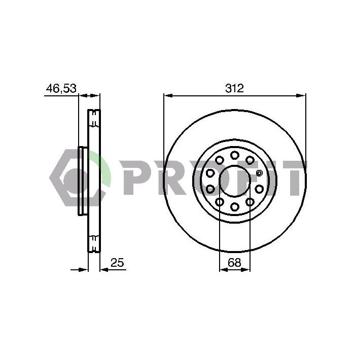 Тормозной диск Profit 5010-1707