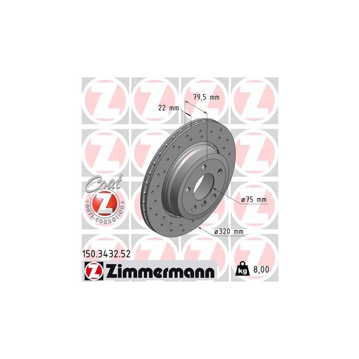 Тормозной диск ZIMMERMANN 150.3432.52