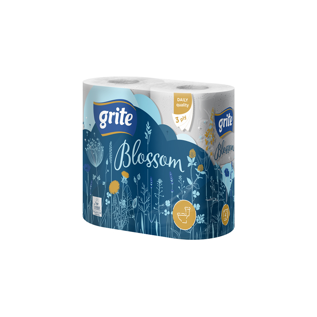 Туалетний папір Grite Blossom 3 шари 4 рулони (4770023348736)