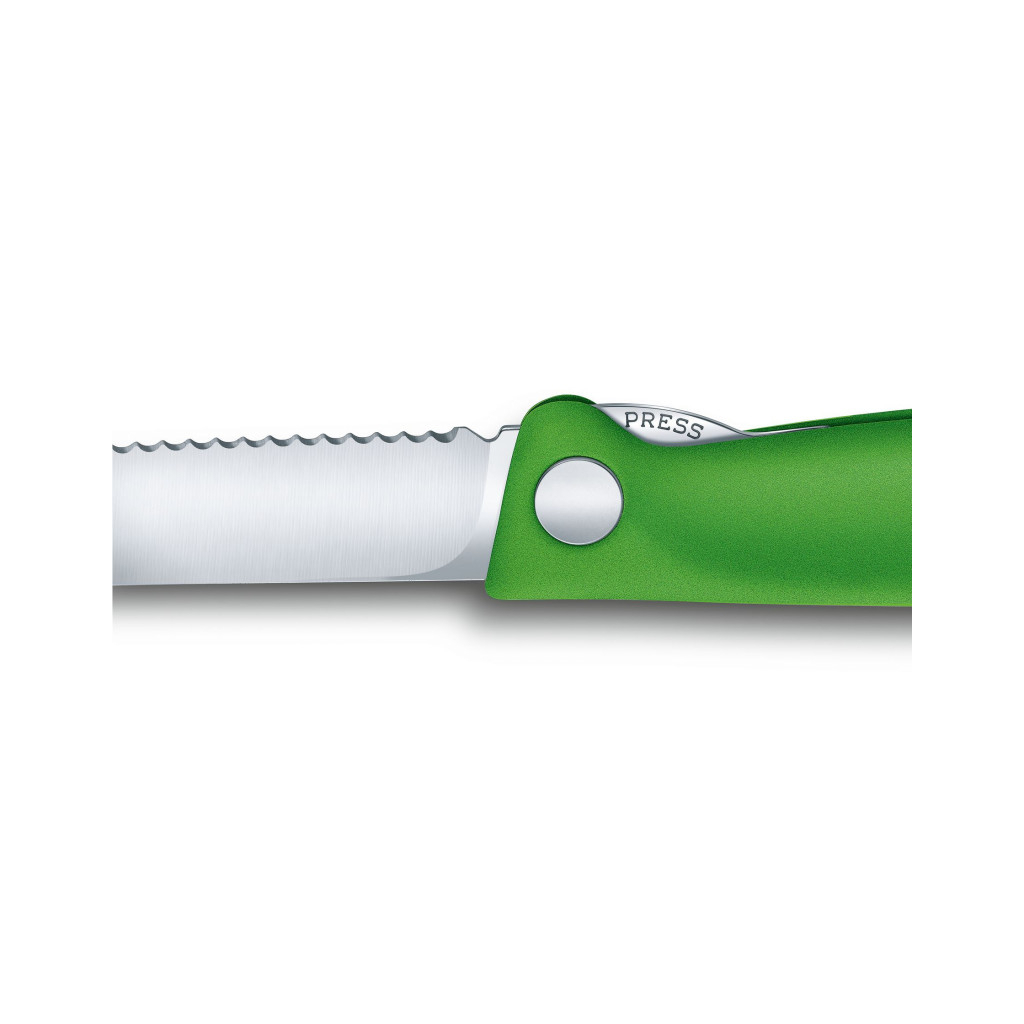 Кухонный нож Victorinox SwissClassic Foldable Paring 11 см Serrated Green (6.7836.F4B) изображение 4