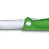 Кухонный нож Victorinox SwissClassic Foldable Paring 11 см Serrated Green (6.7836.F4B) изображение 4