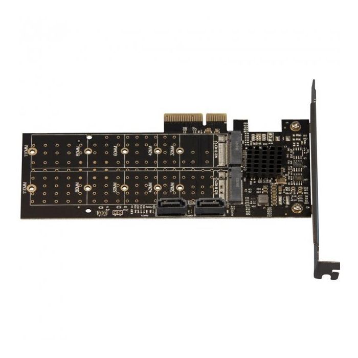 Плата расширения Frime 88SE9215 PCI-E-2хM.2 SATA3+2хSATA3 PCIe (ECF-PCIEtoSSD012.LP) изображение 2