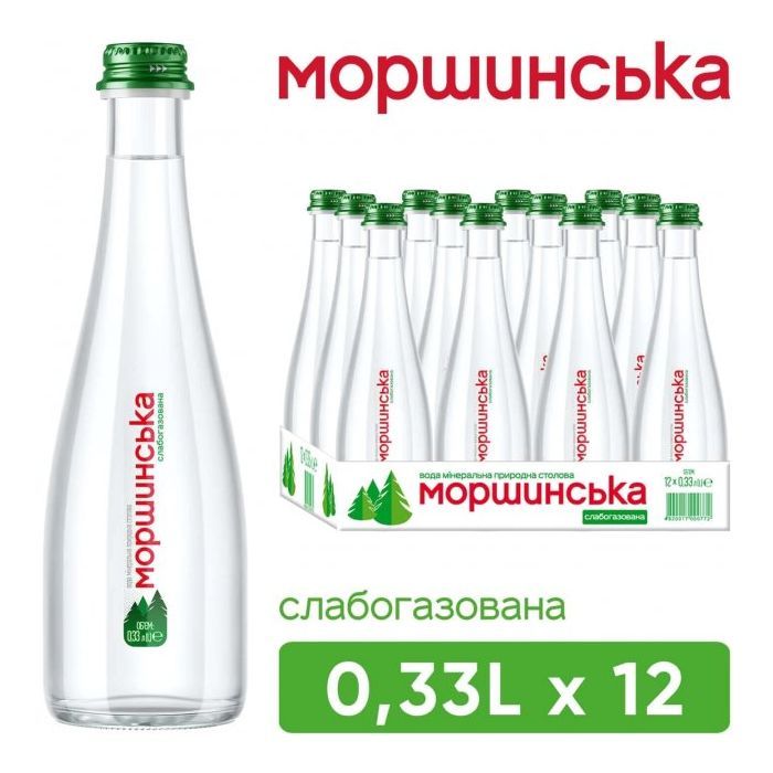 Мінеральна вода Моршинська Преміум 0.33 сл/газ скл. (4820017000598)