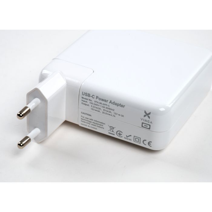 Блок питания к ноутбуку Vinga Apple 96W 5.2V3A/9V3A/12V3A/15V3A/20.5V4.7A USB-C (VPA-96-APP-C) изображение 4