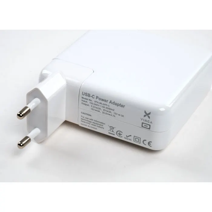 Блок питания к ноутбуку Vinga Apple 96W 5.2V3A/9V3A/12V3A/15V3A/20.5V4.7A USB-C (VPA-96-APP-C) изображение 4