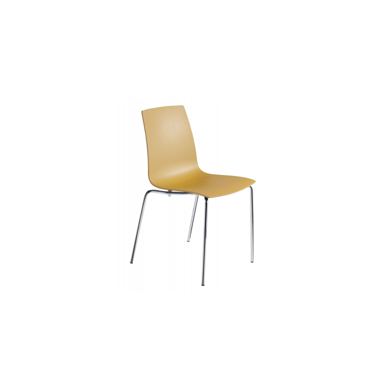 Кухонный стул PAPATYA x-treme-s, сиденье матовое желтое, ножки хромированные (2650)