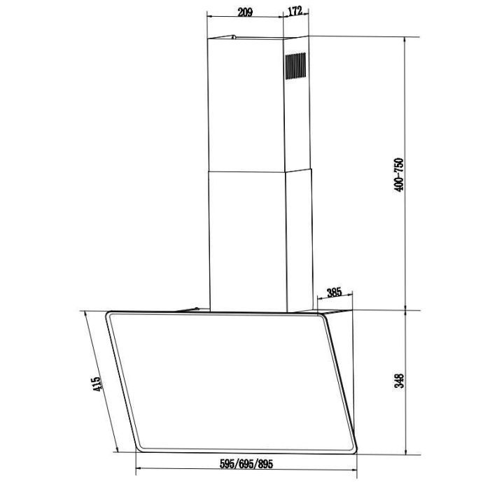Витяжка кухонна Interline FIESTA WH A 60 TC/GL/A зображення 8