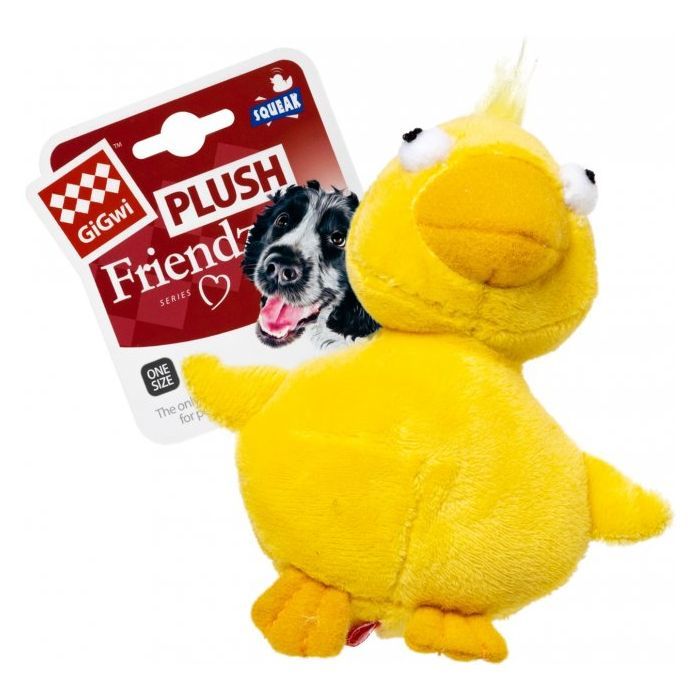 Іграшка для собак GiGwi Plush Качка з пищалкою 11 см (75020) зображення 2