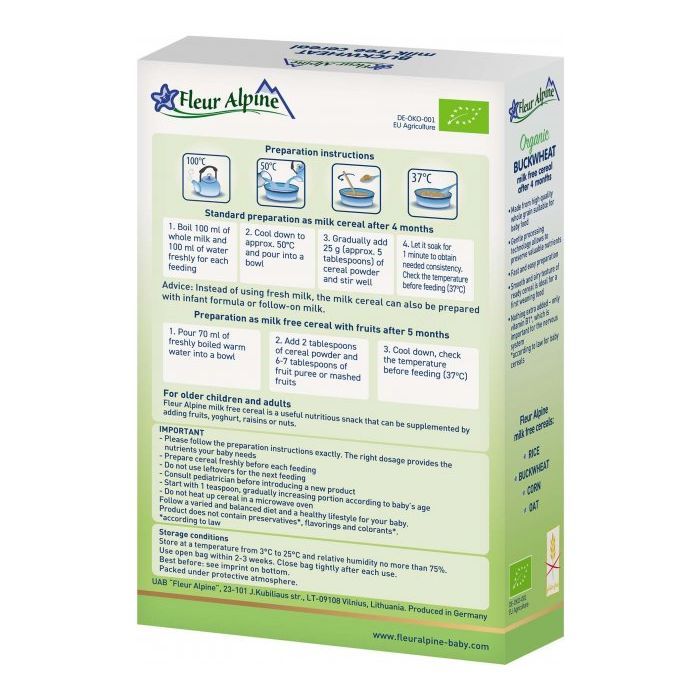 Дитяча каша Fleur Alpine Organic Buckwheat Гречана 175 г (4779050670117) зображення 2