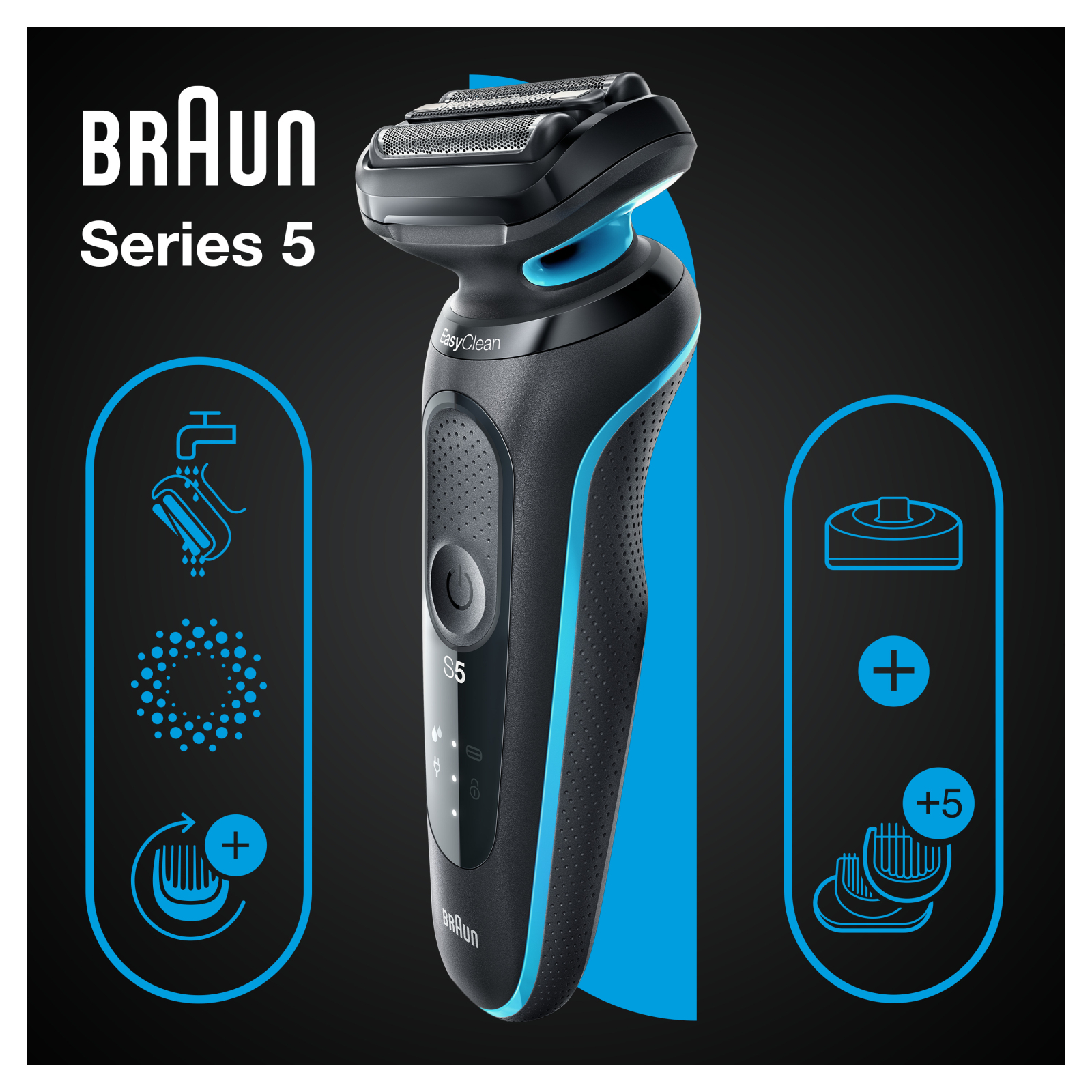 Електробритва Braun Series 5 51-M4500cs BLACK / MINT зображення 6