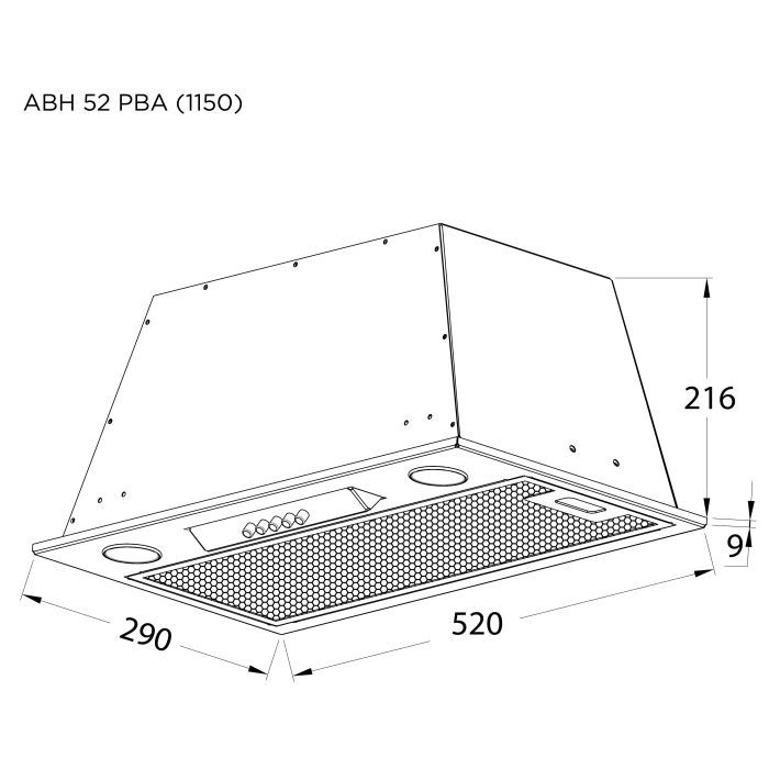 Вытяжка кухонная Pyramida ABH 52 PBA (1150) WH изображение 6