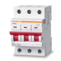 Фото - Автоматичний вимикач Videx   RS4 RESIST 3п 63А С 4,5кА  VF-RS (VF-RS4-AV3C63)