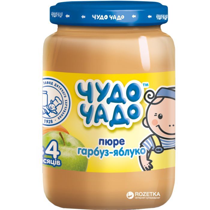 Детское пюре Чудо-Чадо из тыквы и яблок, 4м + 170г (4820003688267)