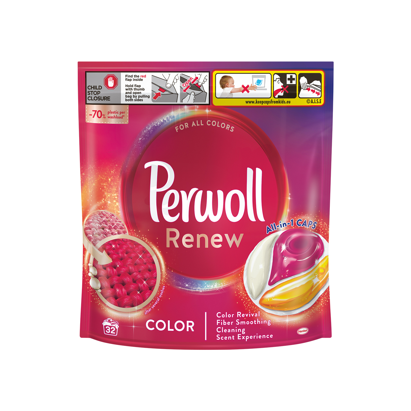 Капсулы для стирки Perwoll Renew Color для цветных вещей 21 шт. (9000101569445)