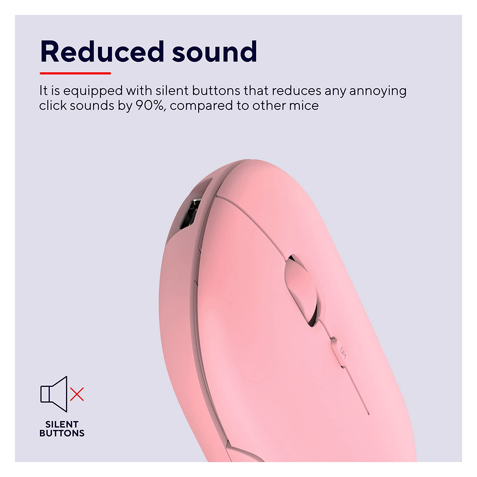 Мышка Trust Puck Wireless/Bluetooth Silent Pink (24125) изображение 7