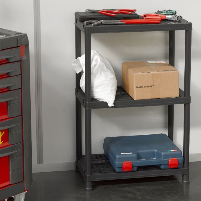 Стеллаж Plastmeccanica Universal Vent пластиковый 3 полки 60х30х95 см черный (5684) изображение 2