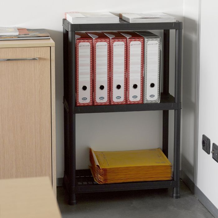 Стеллаж Plastmeccanica Universal Vent пластиковый 3 полки 60х30х95 см черный (5684) изображение 3