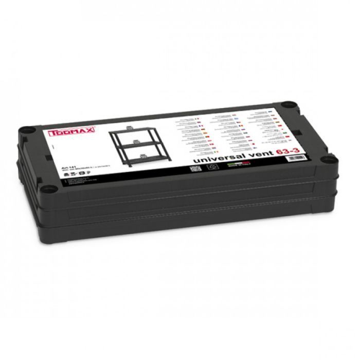 Стеллаж Plastmeccanica Universal Vent пластиковый 3 полки 60х30х95 см черный (5684) изображение 6
