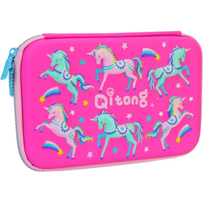 Пенал Cool For School с тиснением 1 отделение Фуксия (QT-5652-Rosered)