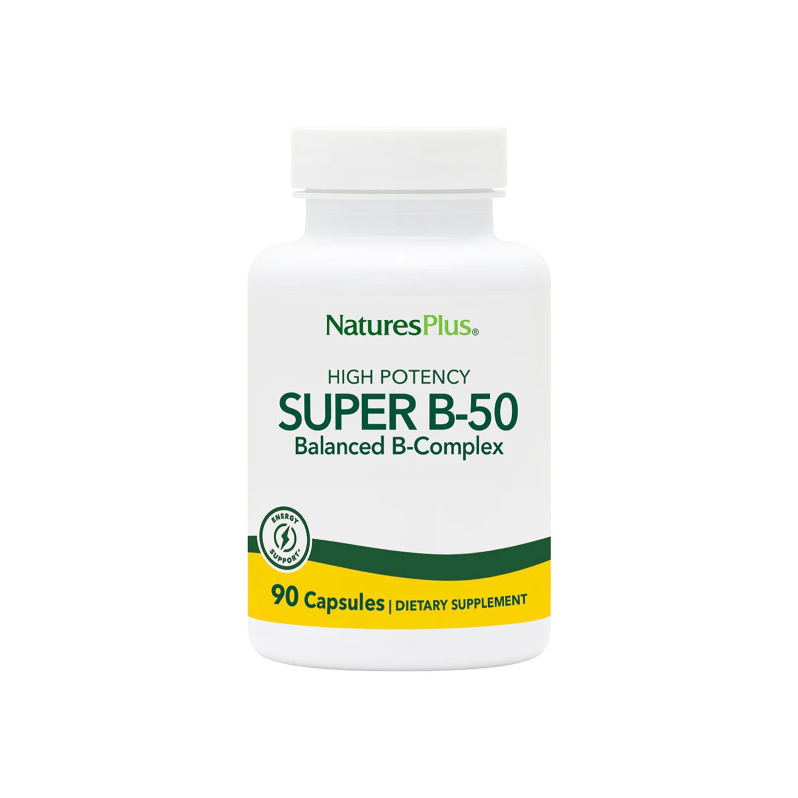 Вітамін Natures Plus Супер В-Комплекс, В-50, Super B-50, 90 Вегетаріанських Капсул (NAP-01320)