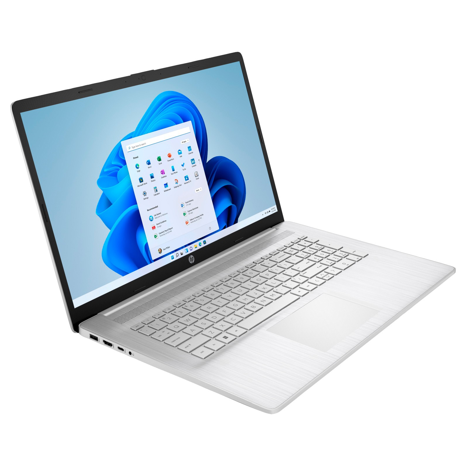 Ноутбук HP 17-cn3009ua 17.3" FHD IPS AG, Intel i3-N305, 8GB, F256GB, UMA, DOS, сріблястий (826W3EA) зображення 2