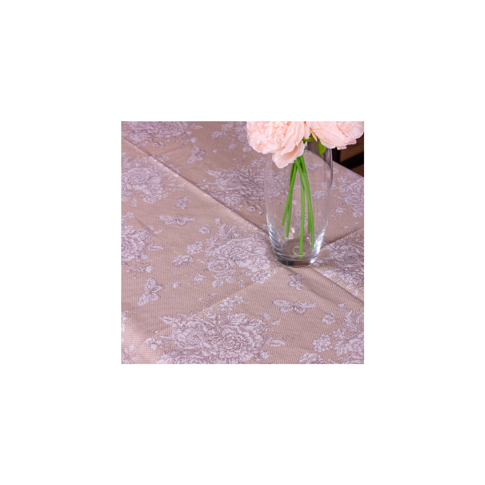 Скатертина MirSon Рогожа №207 Cream Flowers 100x130 см (2200006723233) зображення 2