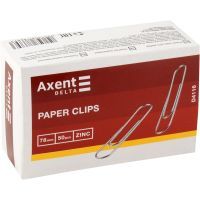 Скріпки канцелярські Axent оцинковані 78 мм 50 шт (полібег) (D4116/P) зображення 2