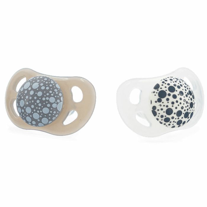 Пустышка Twistshake Pastel Grey White (2шт) 0-6 мес, силиконовая (78594)