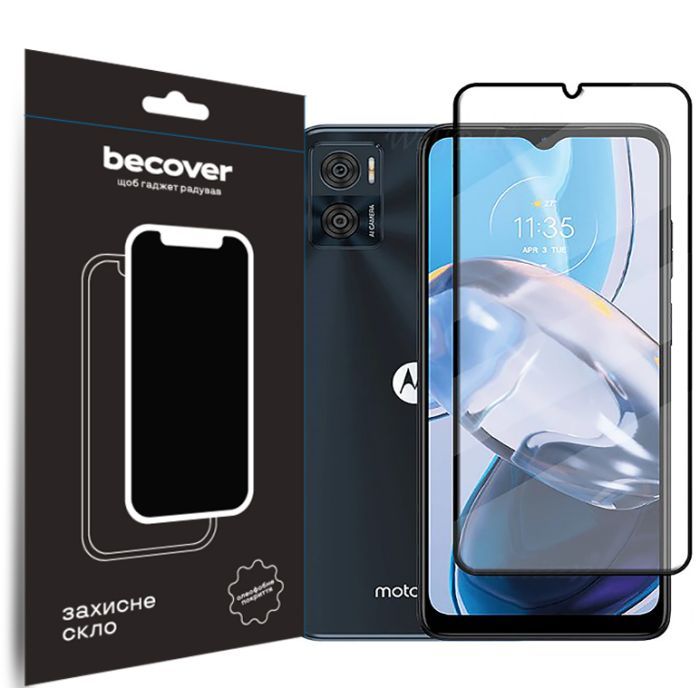 Скло захисне BeCover Motorola Moto E22/E22i Black (709731)