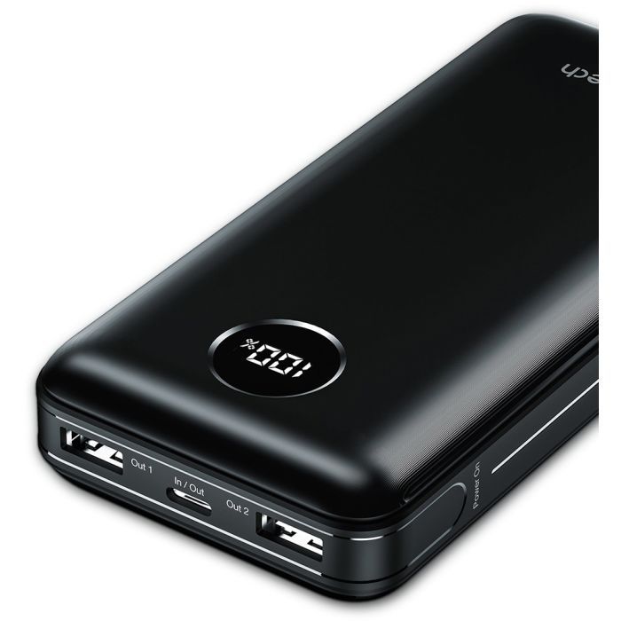 Батарея универсальная Choetech 20000mAh, PD/3.0/45W, QC/3.0/18W, USB-C, 2*USB-A (B653-CCBK / B653-BK) изображение 2