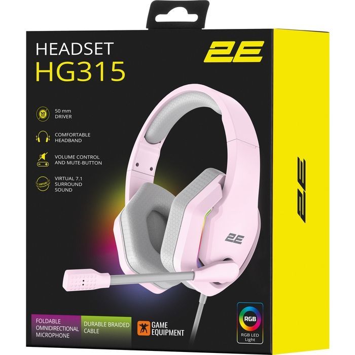 Наушники 2E Gaming HG315 RGB USB 7.1 Pink (2E-HG315PK-7.1) изображение 9