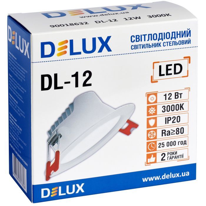 Світильник Delux DL-12 3000К 12Вт 960лм (90018632) зображення 2