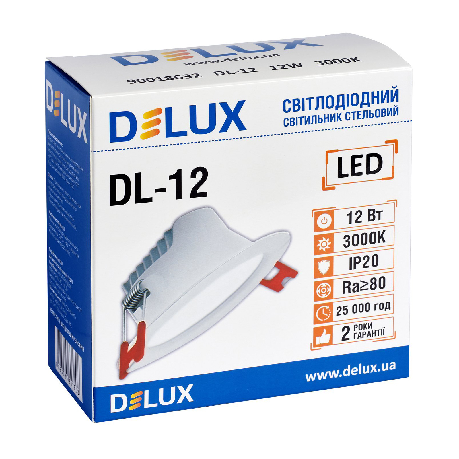 Світильник Delux DL-12 3000К 12Вт 960лм (90018632) зображення 2
