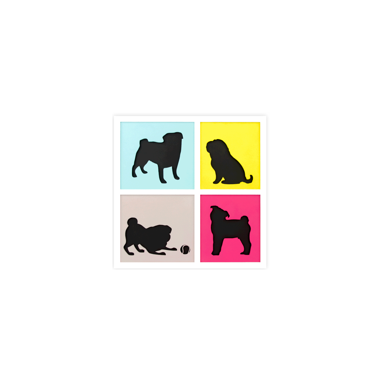 Набор для творчества Rosa Talent 3D 4 Dogs ДВП грунтованное, 3 слоя, 30 х 30 см (4823098528890)