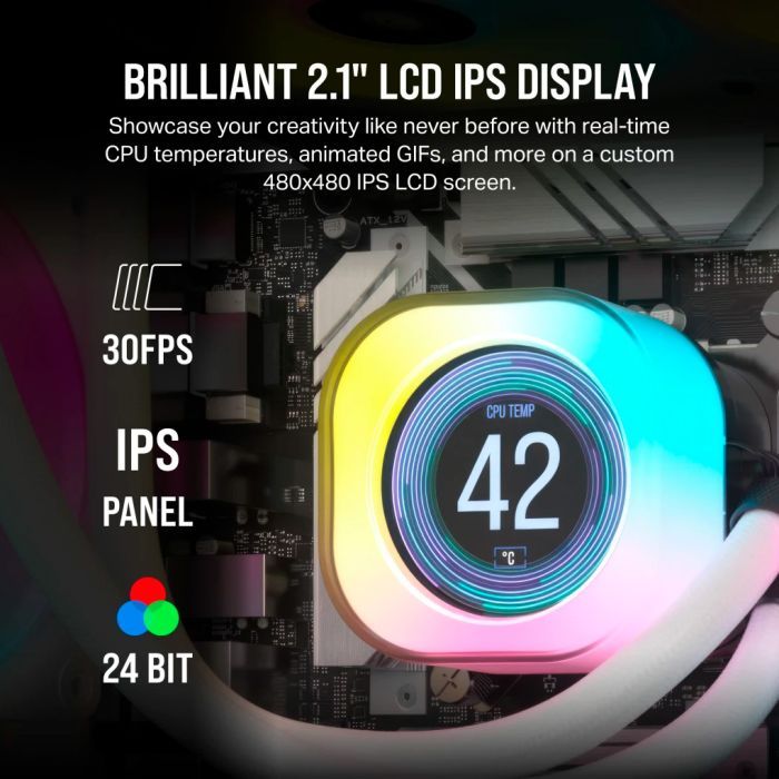 Система жидкостного охлаждения Corsair iCUE Link H150i LCD RGB (CW-9061010-WW) изображение 7