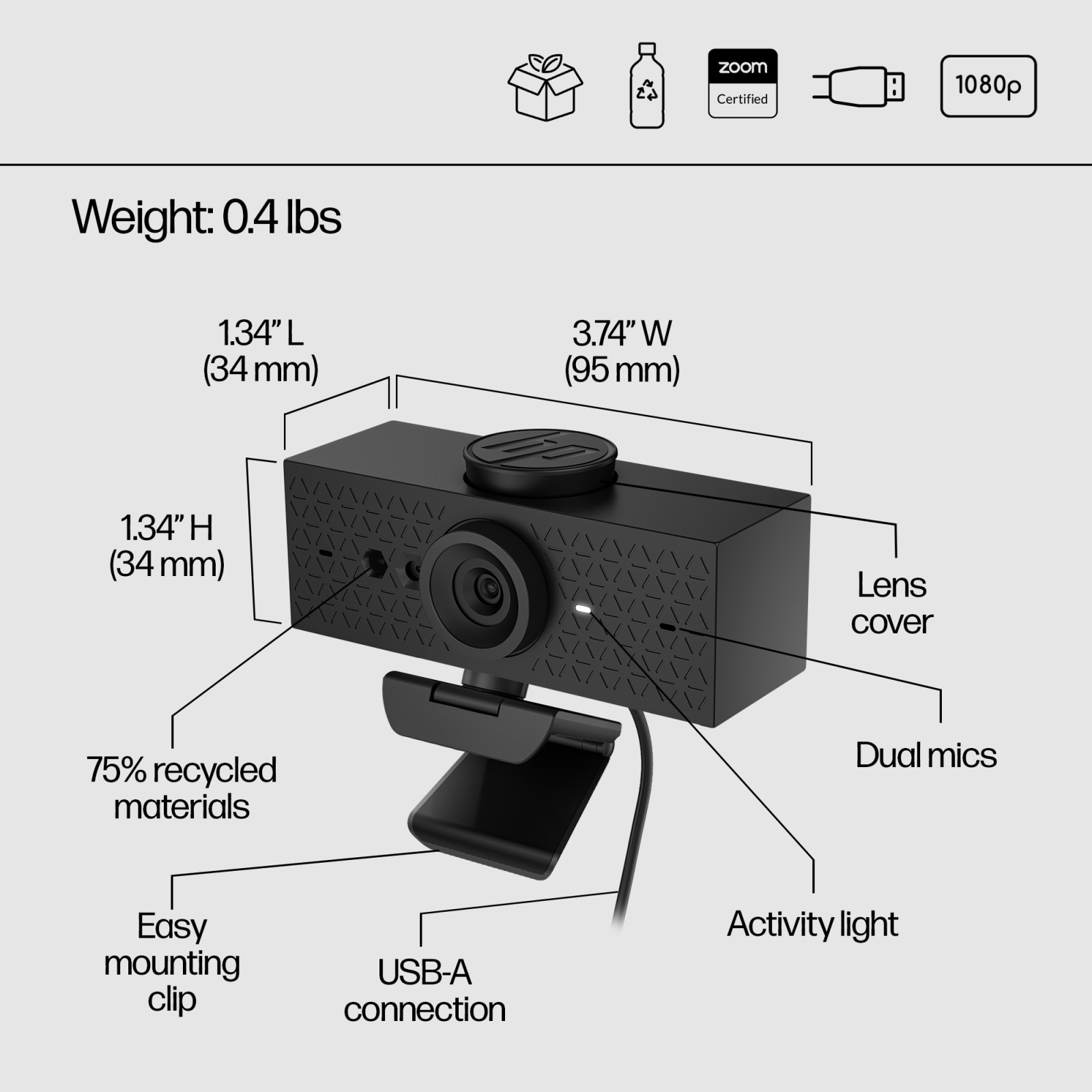 Веб-камера HP 620 FHD (6Y7L2AA) зображення 9