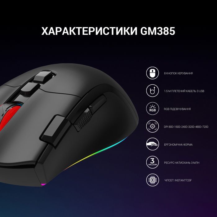 Мышка GamePro GM385 USB Black (GM385) изображение 9