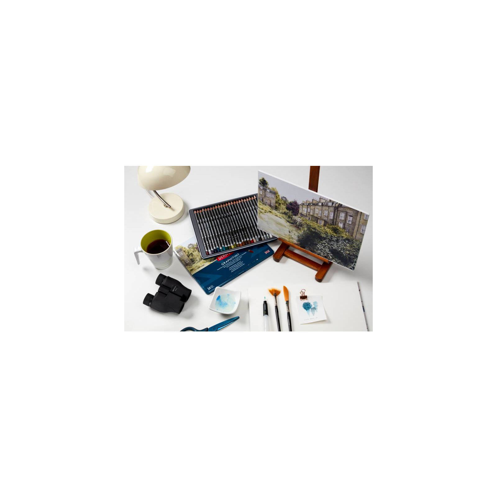 Карандаши цветные Derwent Graphitint акварельные графитные 12 шт, металл. коробке (5028252167406) изображение 2