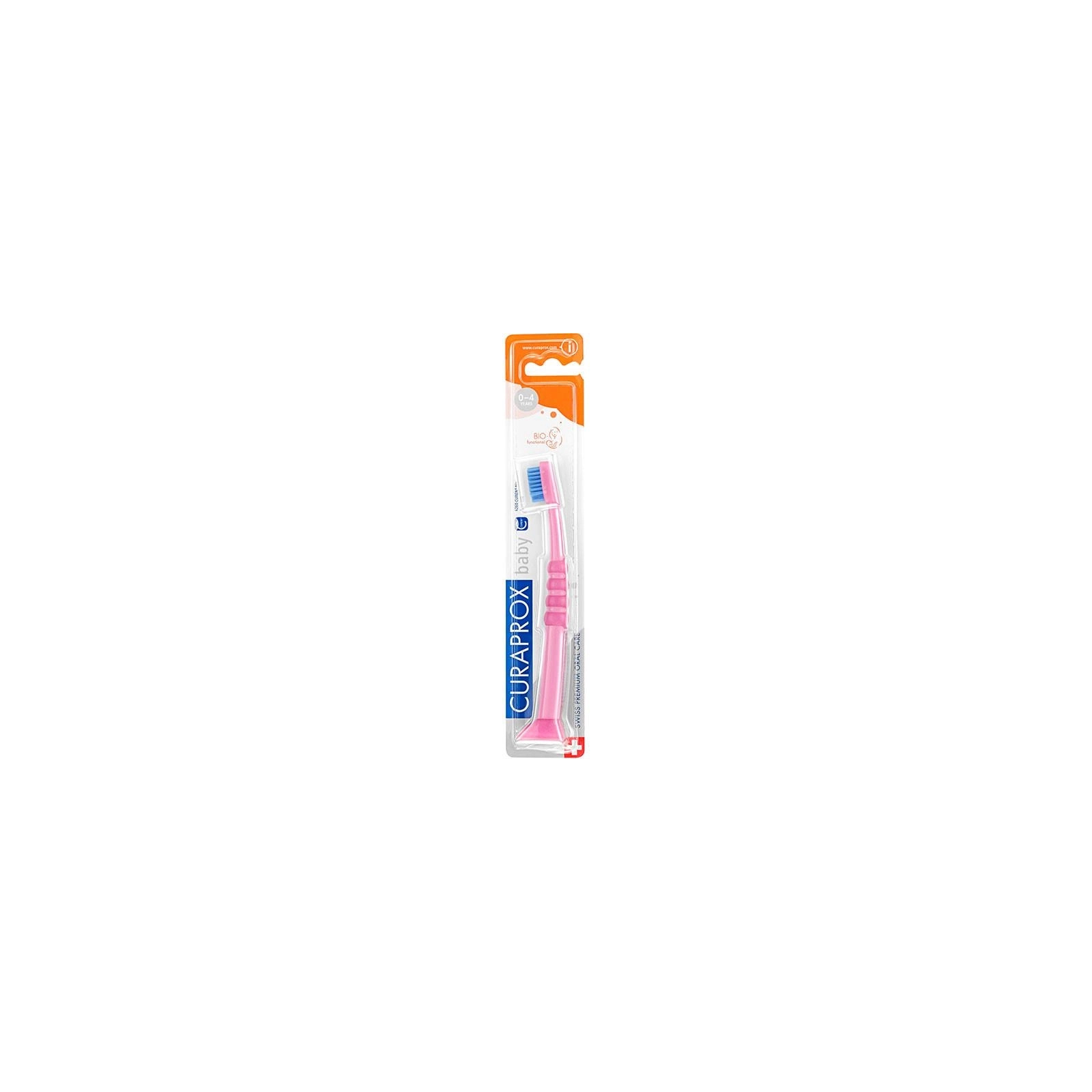 Дитяча зубна щітка Curaprox CS Baby з гумованою ручкою (0-4 років) Рожевий / Синій (CS Baby-02)