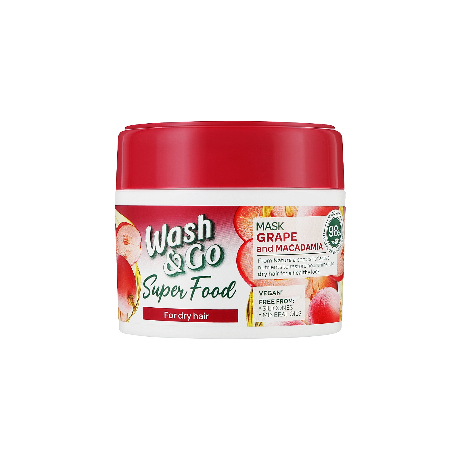 Маска для волос Wash&Go Super Food С виноградом и макадамией Для сухих волос 300 мл (8008970053073)