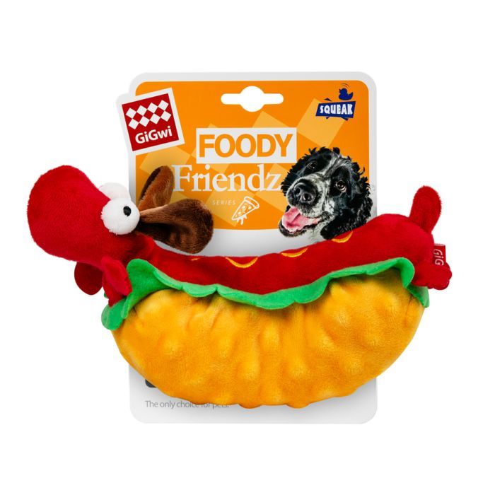 Игрушка для собак GiGwi Foody Friends Хот-Дог с пищалкой 24 см (2262) изображение 2